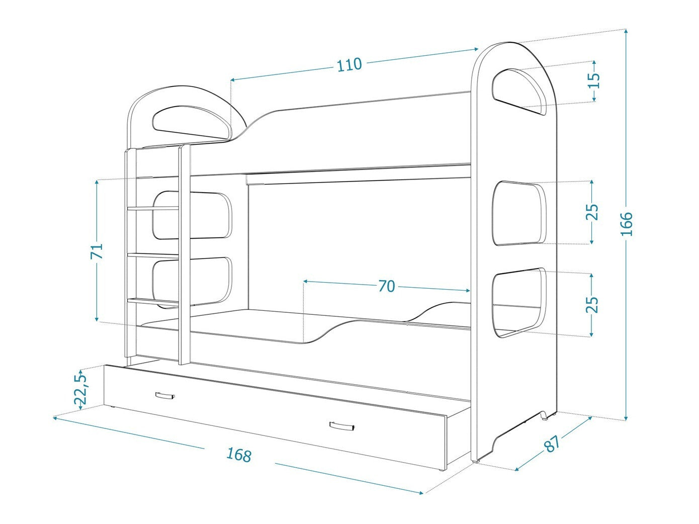 Køjeseng Aurora 114