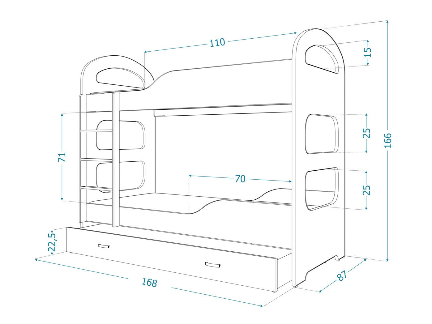 Køjeseng Aurora 114