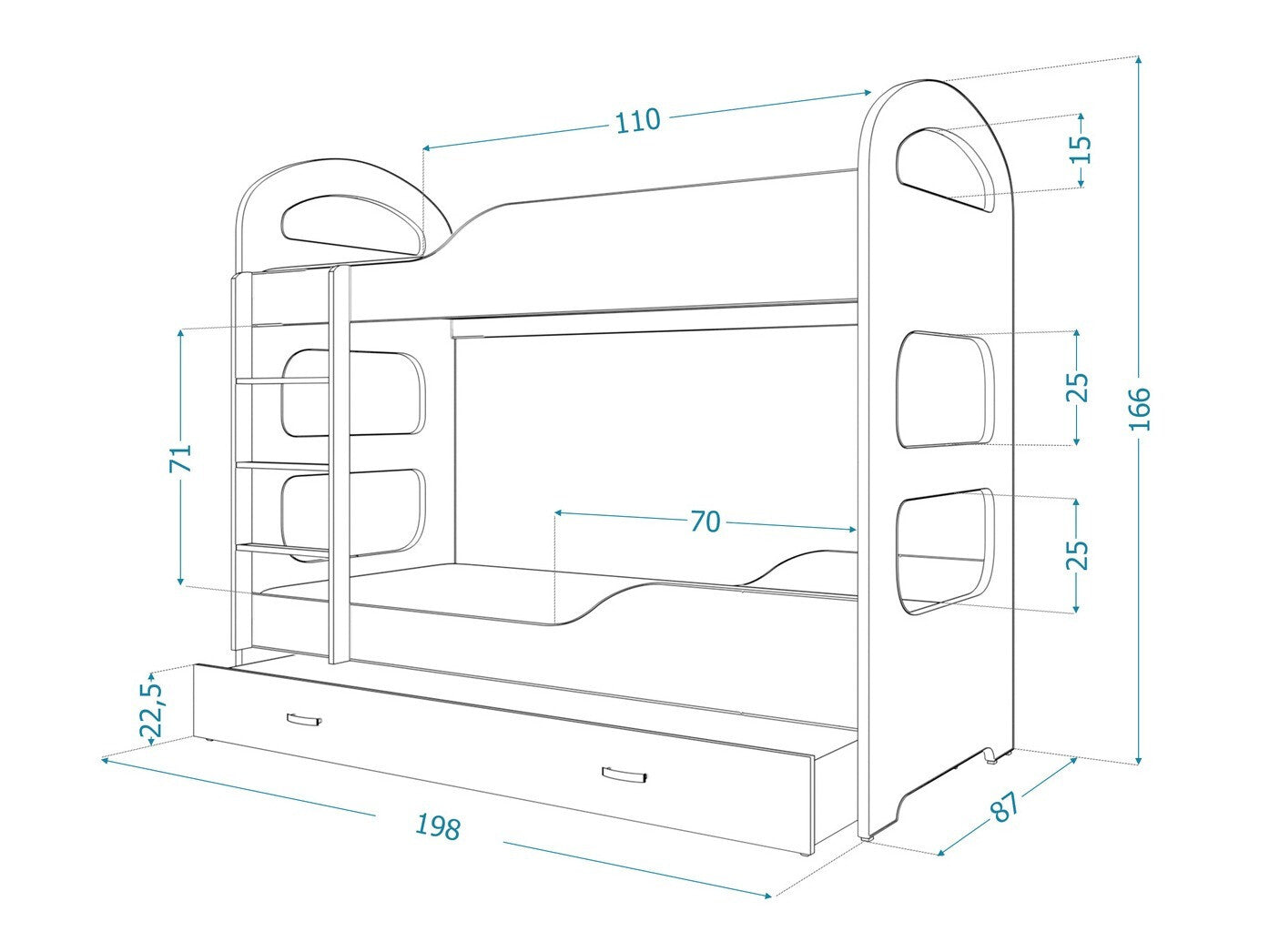Køjeseng Aurora 115