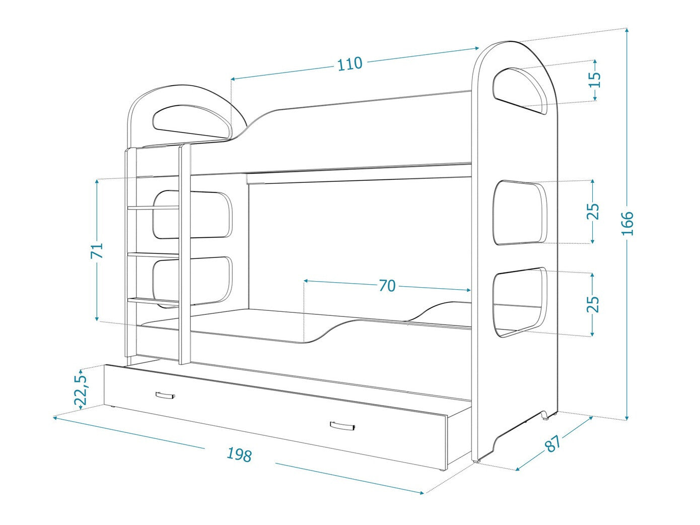 Køjeseng Aurora 115