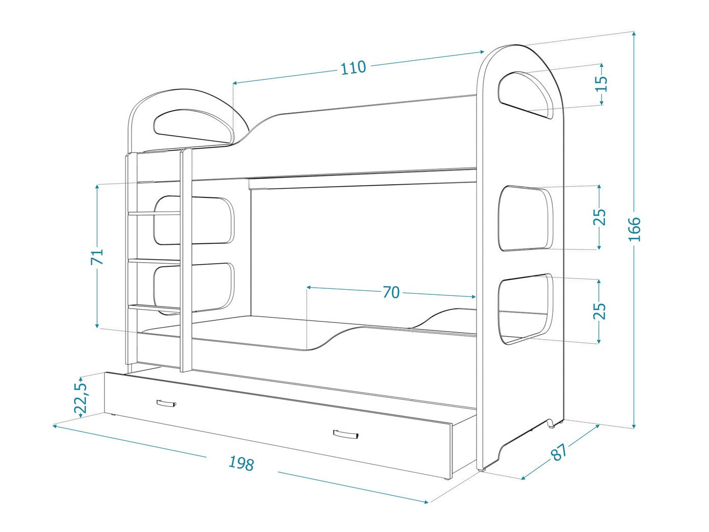 Køjeseng Aurora 115
