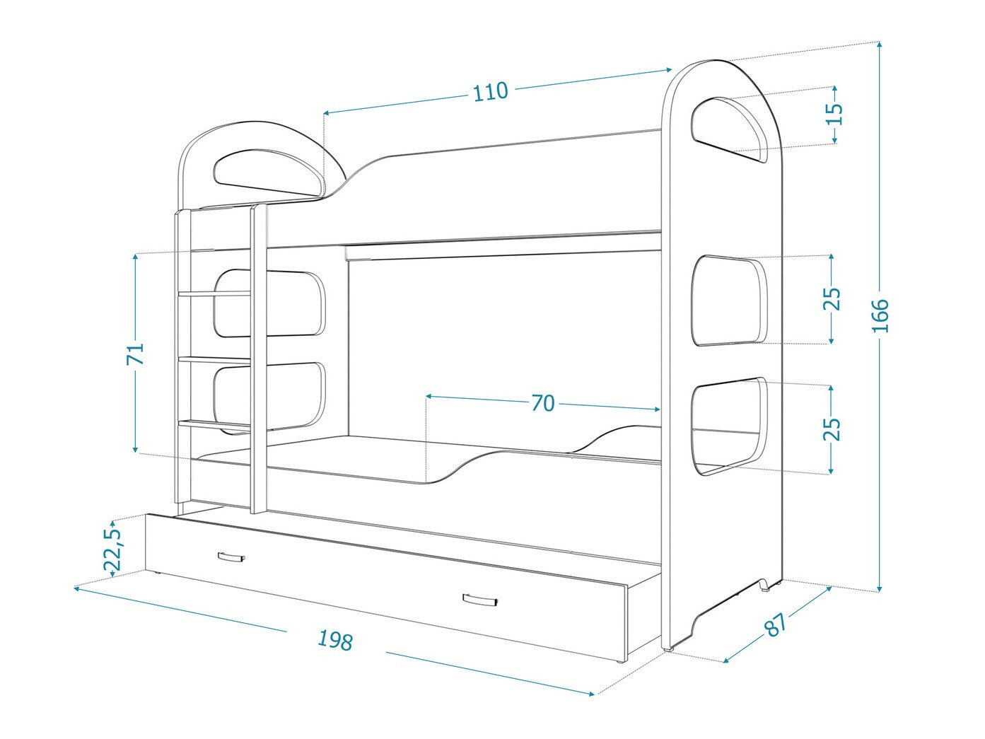 Køjeseng Aurora 115