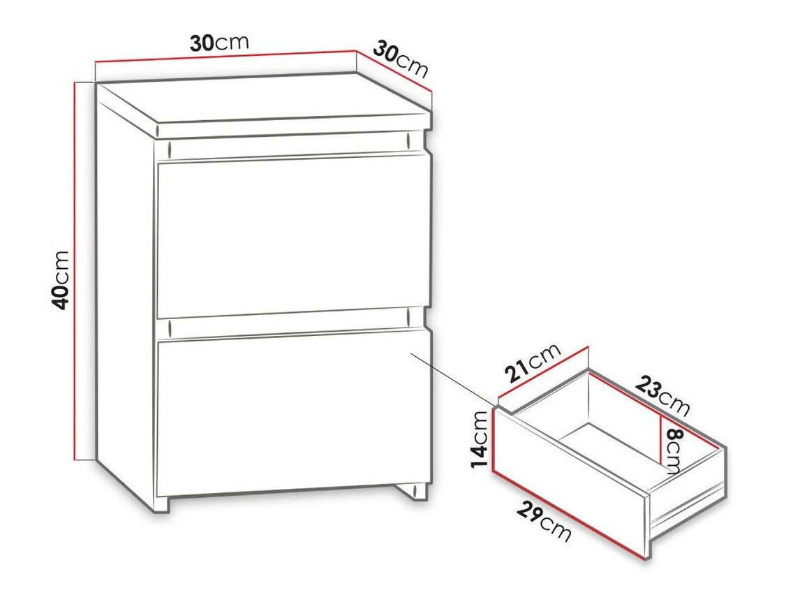 Sengebord Mandeville 107