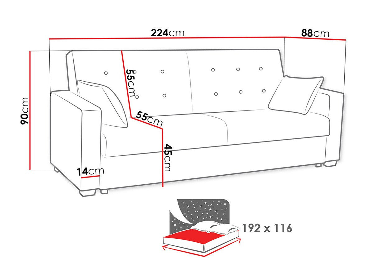 Sovesofa Kingsport 110
