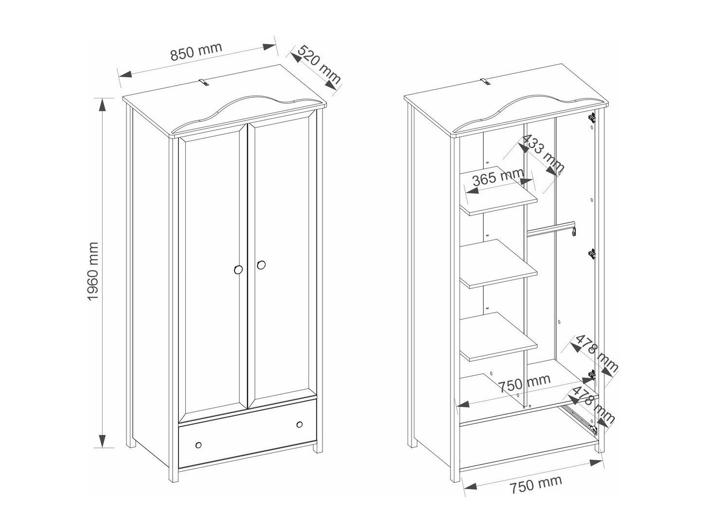 Garderobe Fresno B112