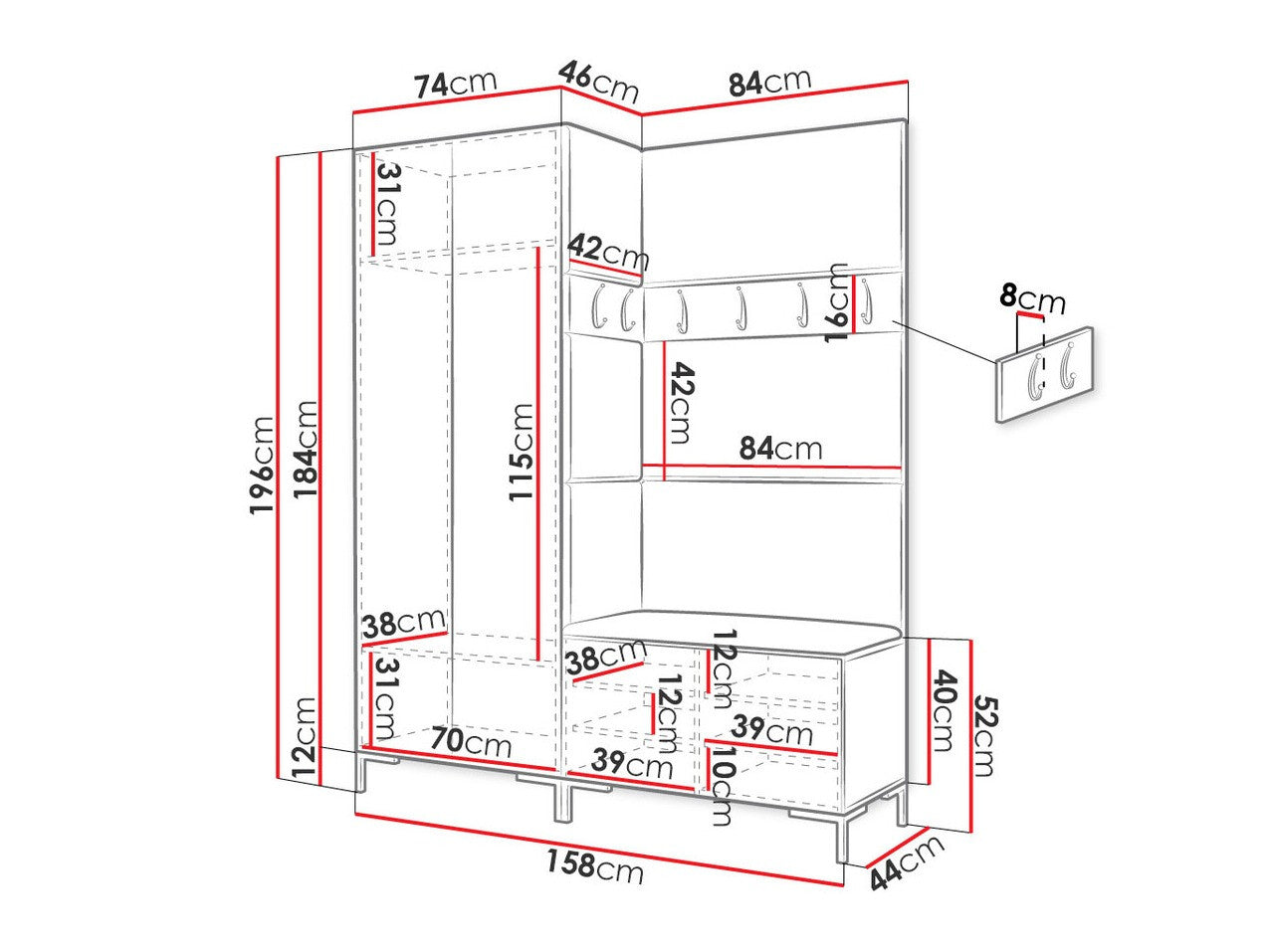 Hallway set Hartford F100