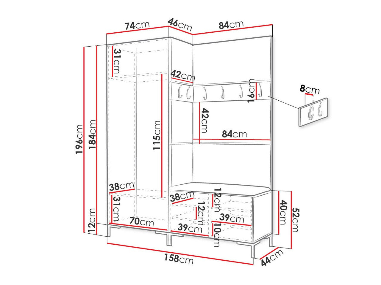 Hallway set Hartford F100