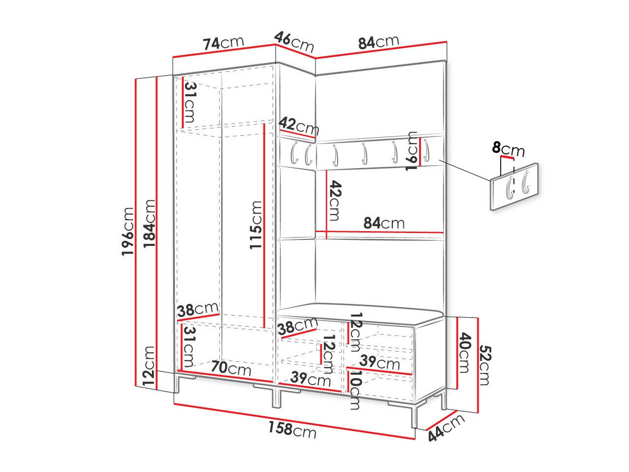 Hallway set Hartford F100