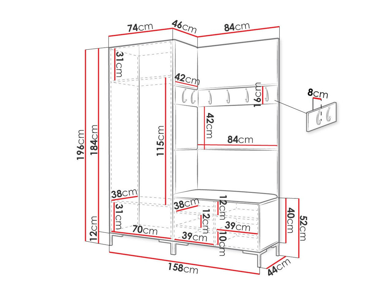 Hallway set Hartford F100