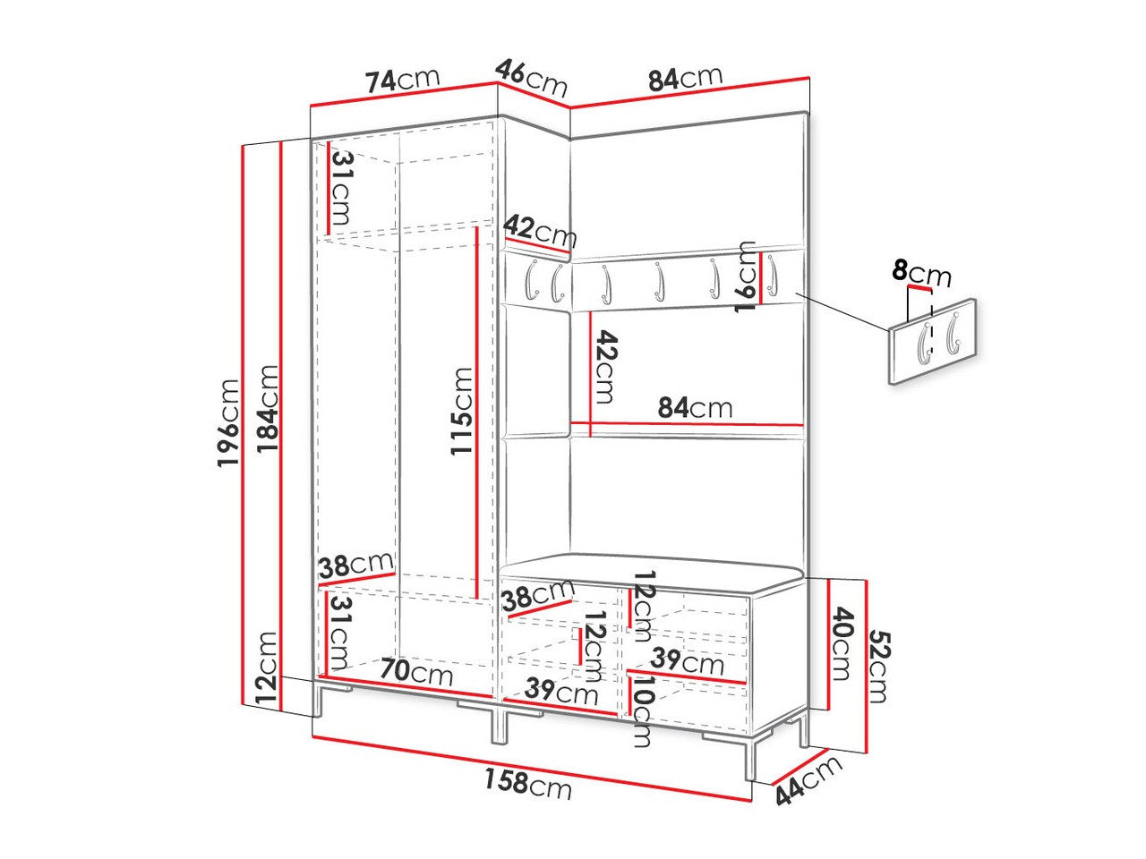 Hallway set Hartford F100