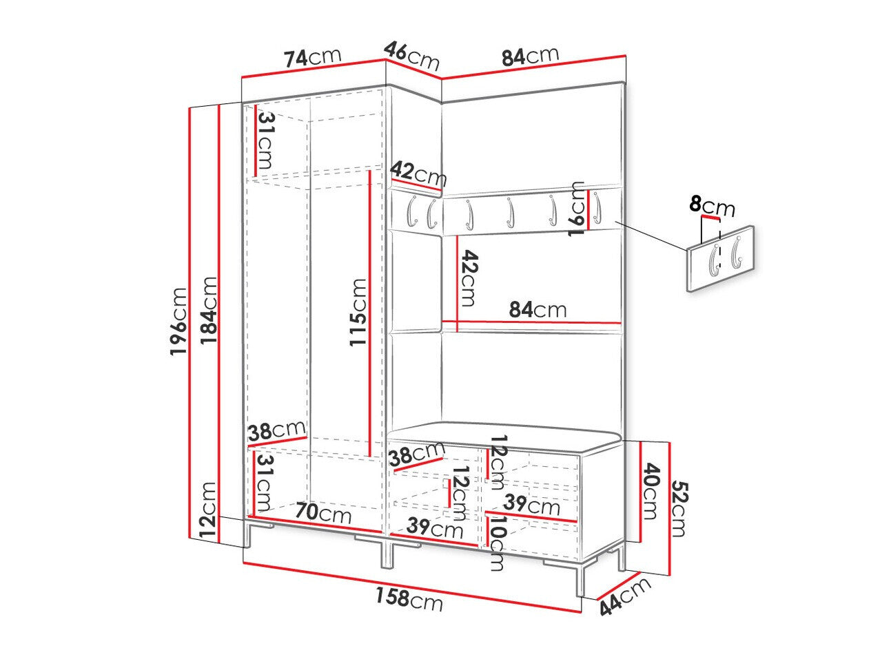 Hallway set Hartford F100
