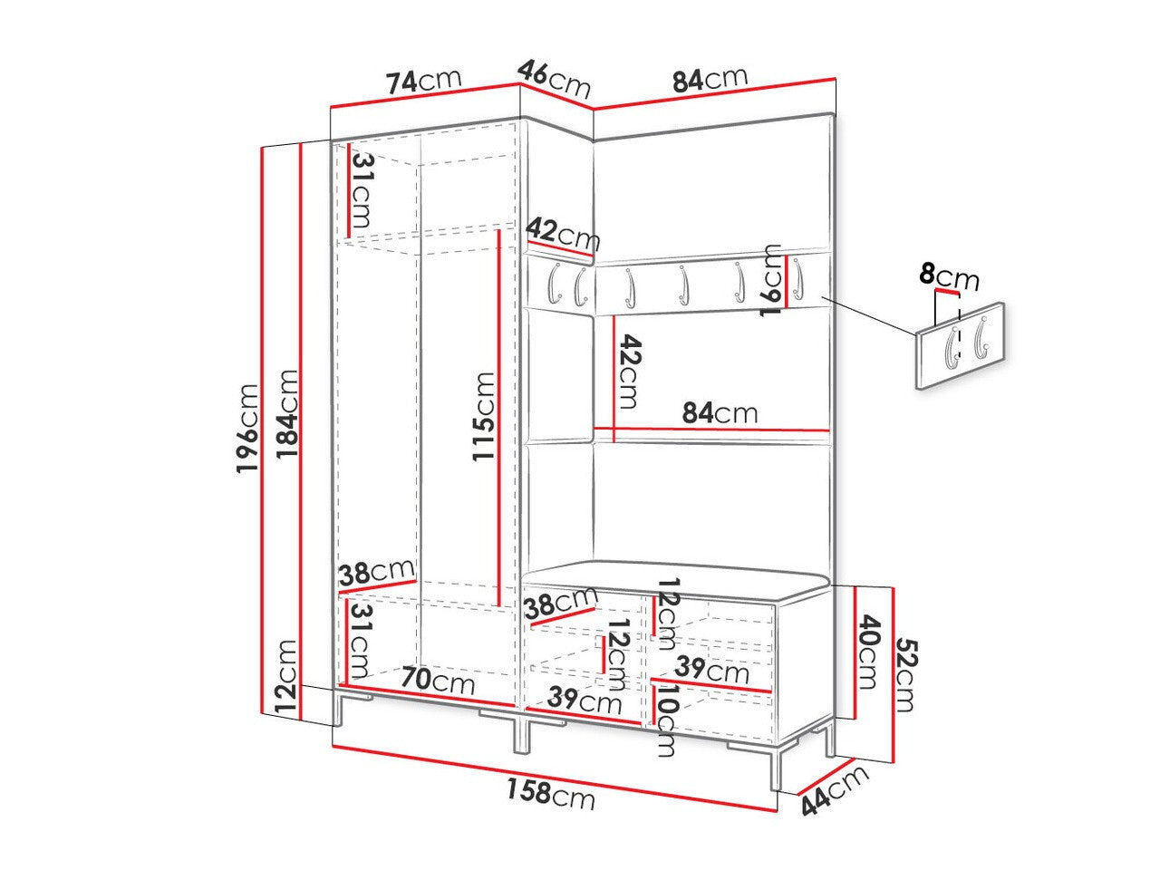 Hallway set Hartford F100