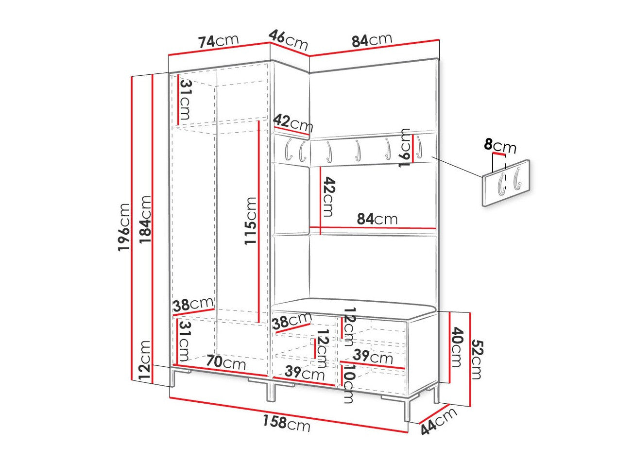 Hallway set Hartford F100