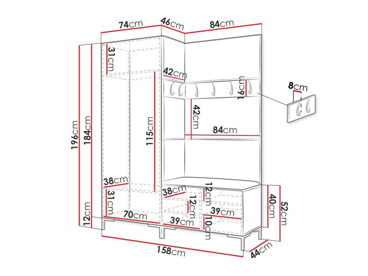 Hallway set Hartford F100