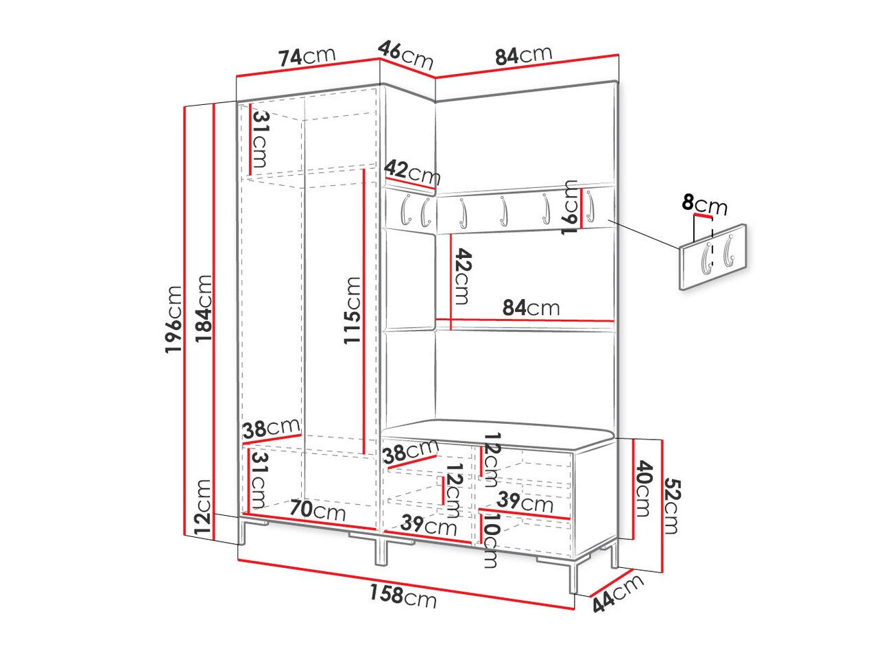 Hallway set Hartford F100