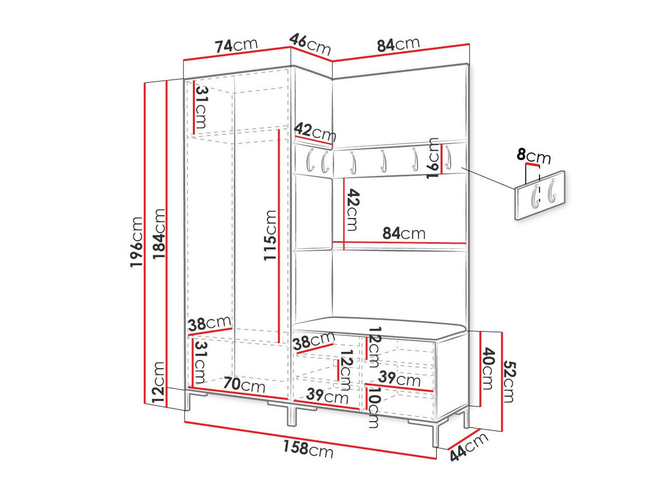 Hallway set Hartford F100