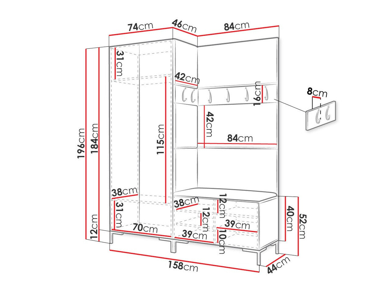 Hallway set Hartford F100