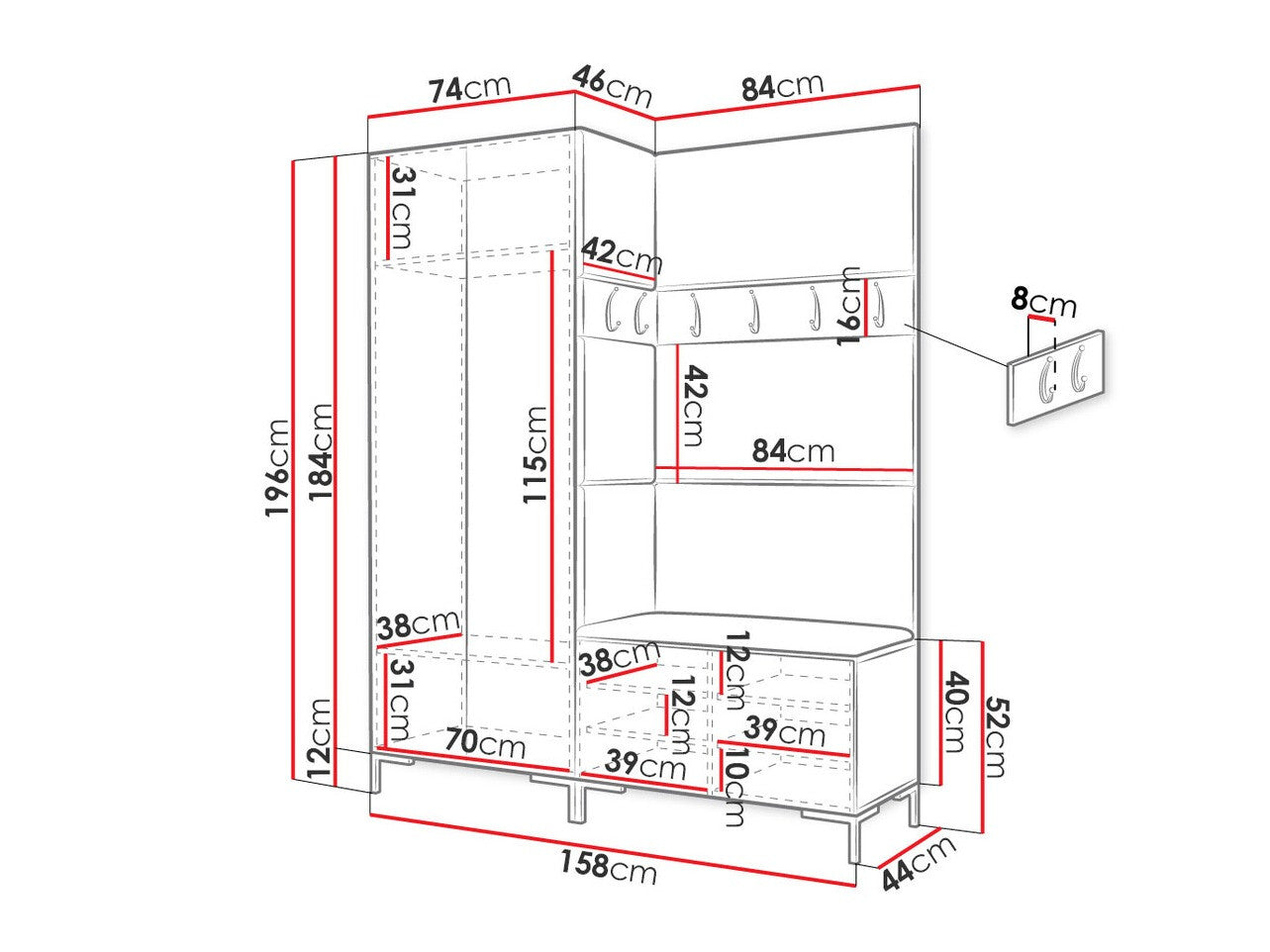 Hallway set Hartford F100