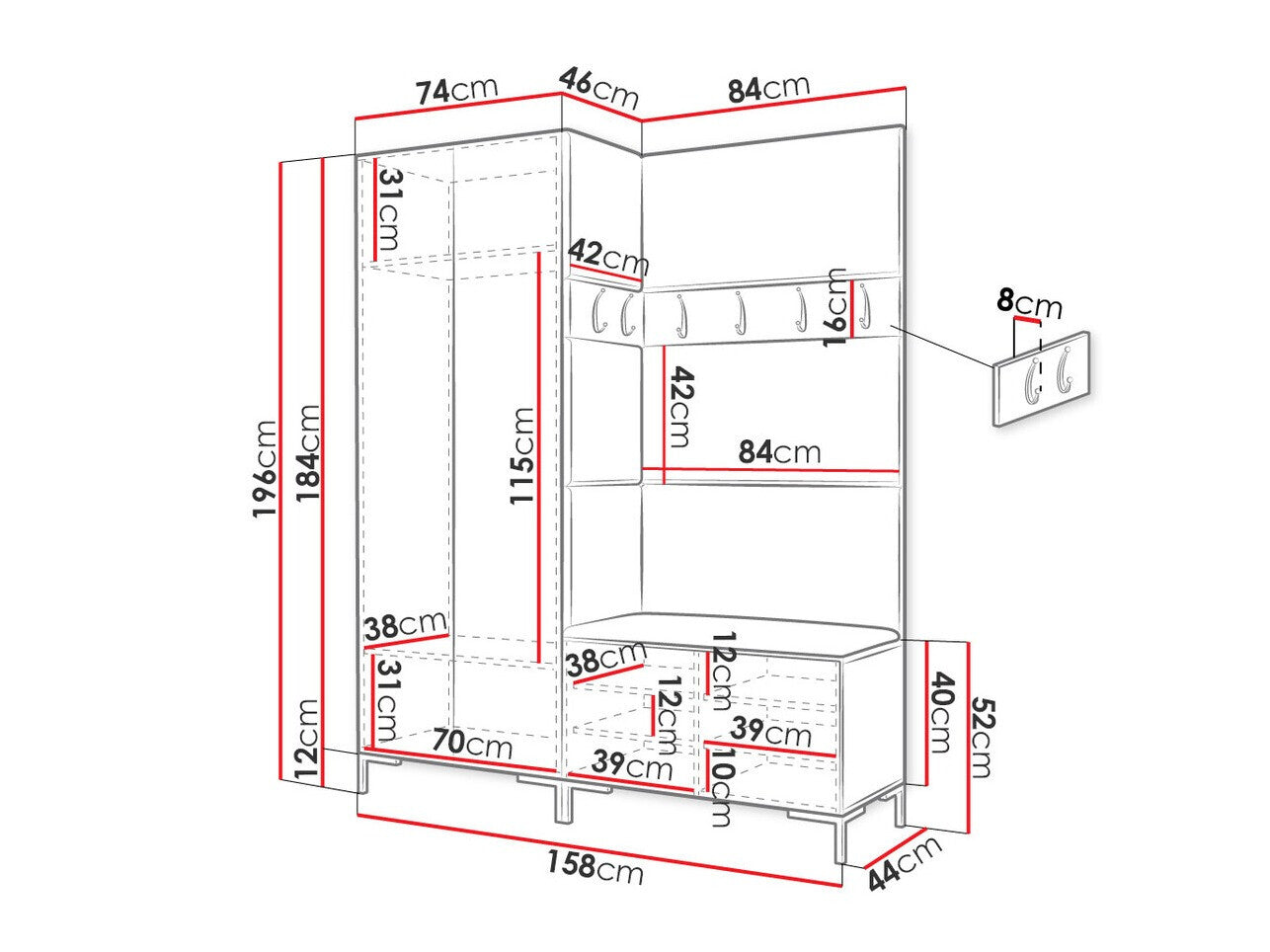 Hallway set Hartford F100