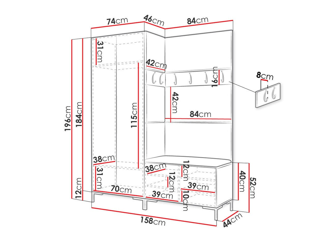 Hallway set Hartford F100