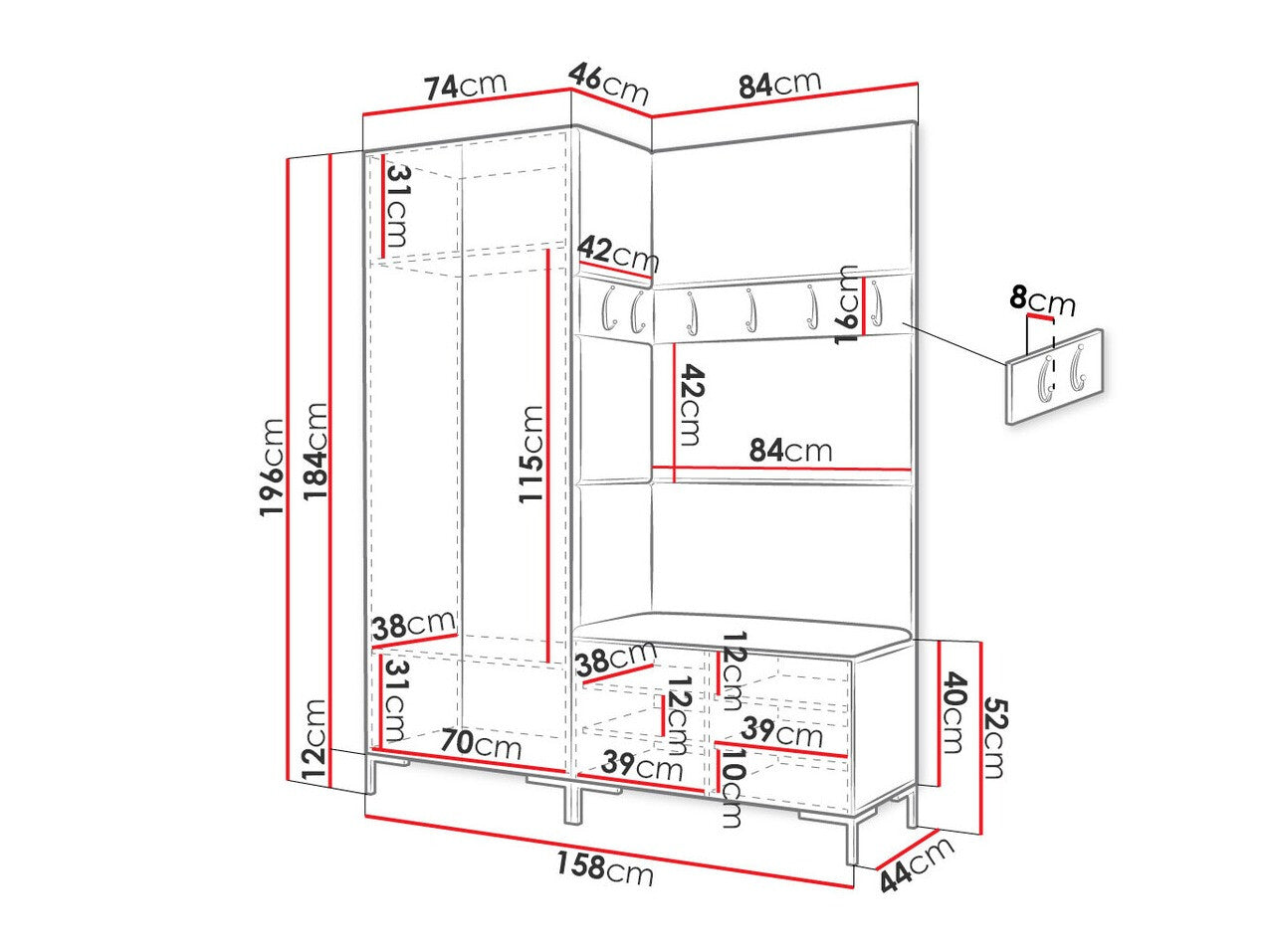 Hallway set Hartford F100