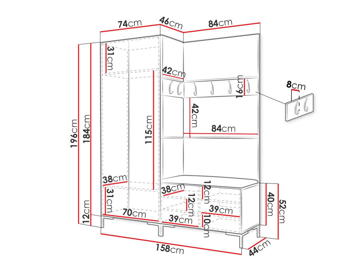 Hallway set Hartford F100
