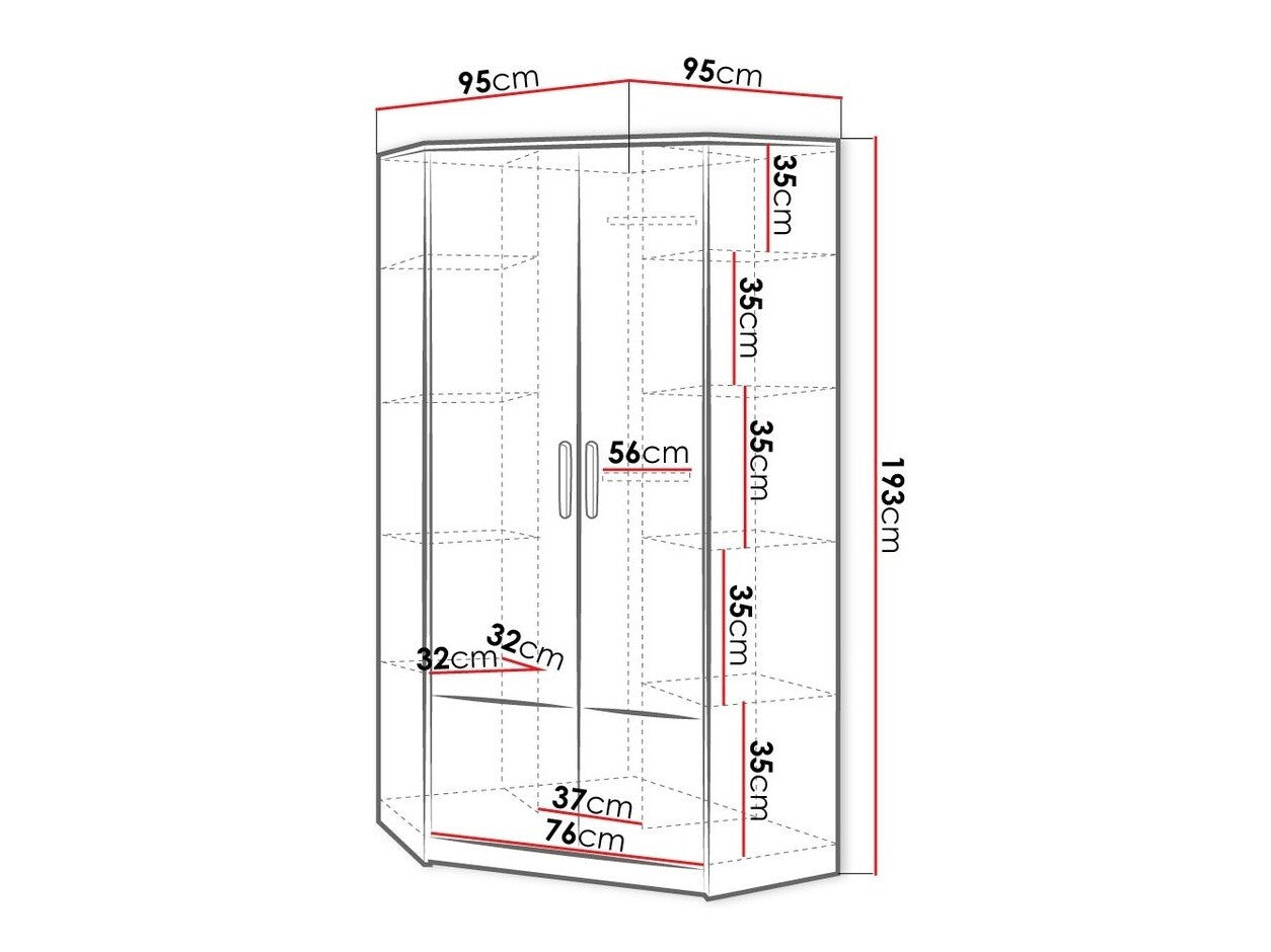 Hjørneklædeskab Fresno E111