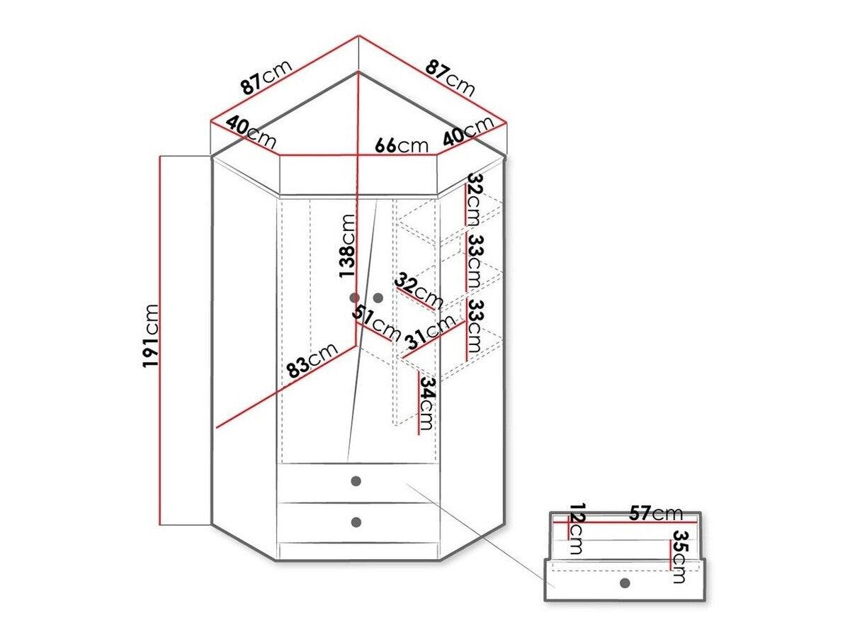 Corner wardrobe Akron M101