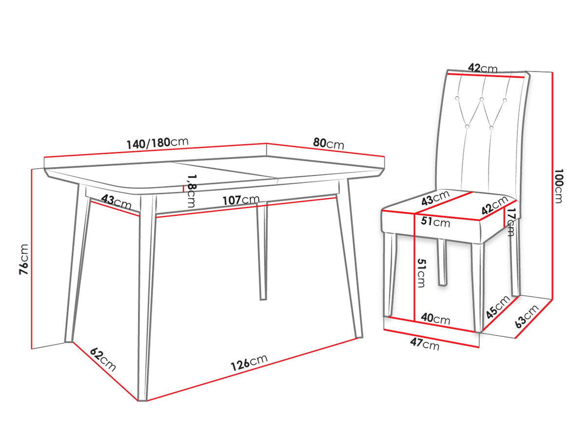 Spisestue-sæt Racine 144