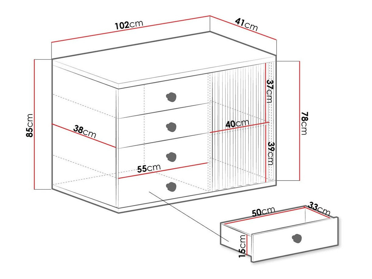 Chest of drawers Stanton H104