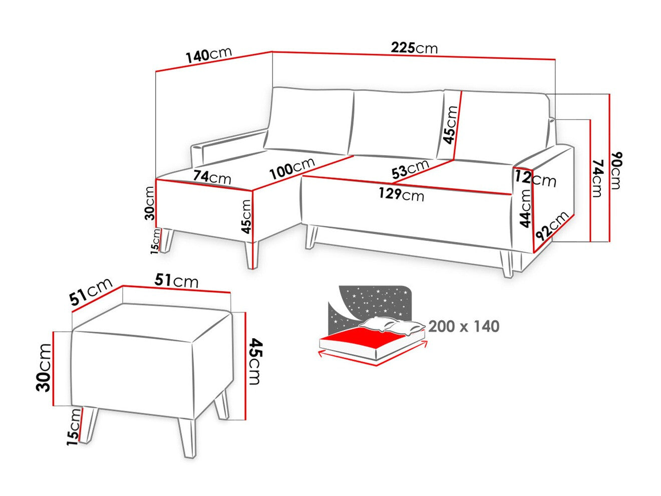 Polstret møbelsæt Etrmoru 114