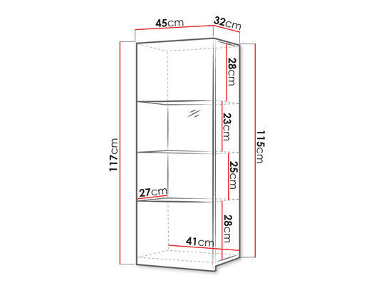 Wall mounted display cabinet Providence B102
