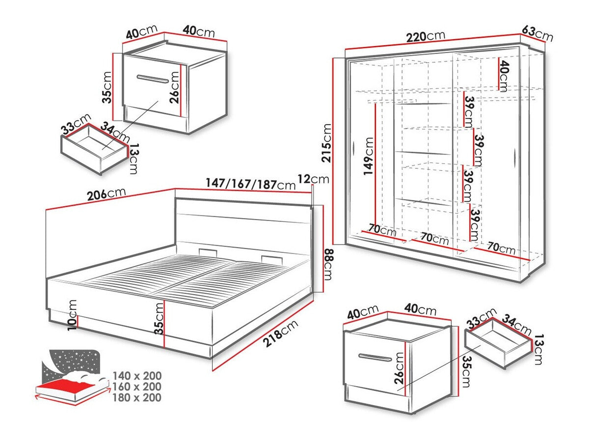 Soveværelses-sæt Fresno D105