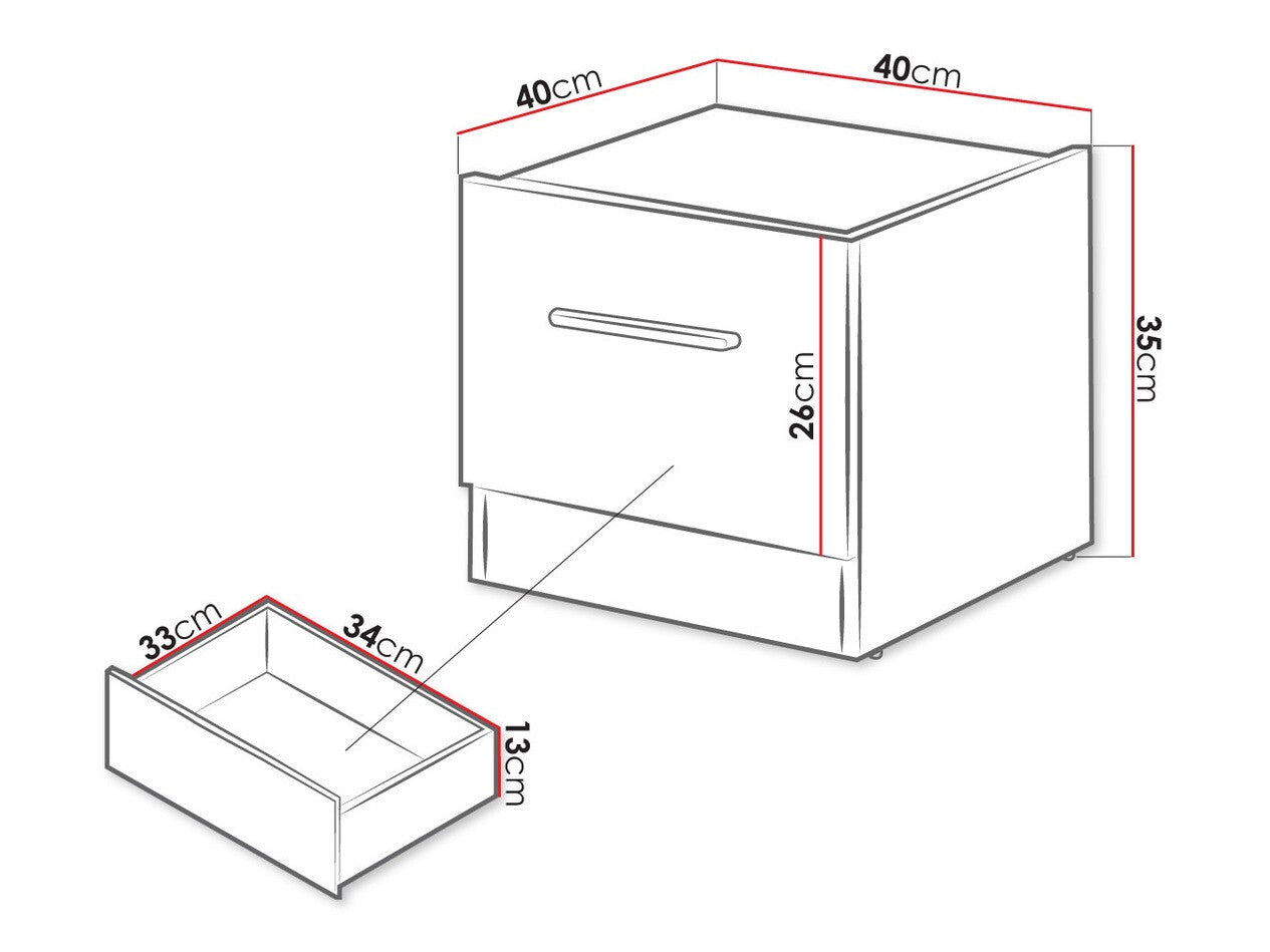 Sengebord Fresno D107