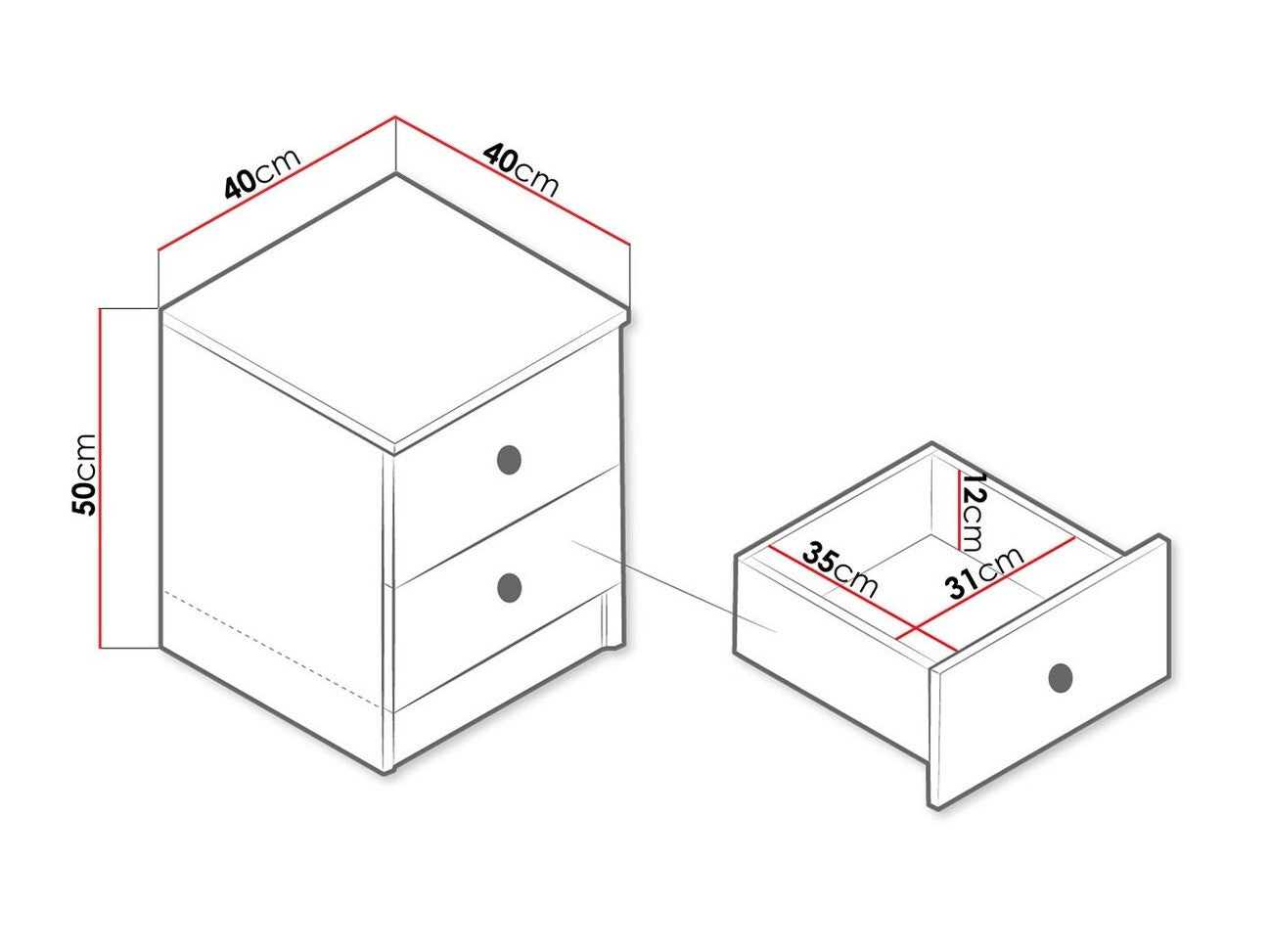 Sengebord Almira 108