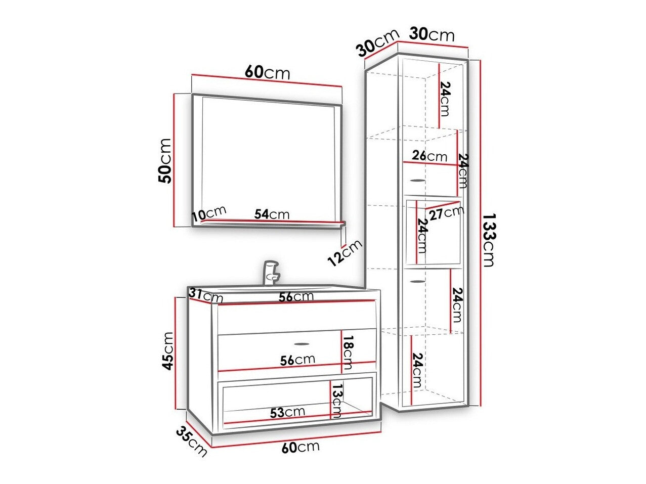 Bathroom set Providence J100