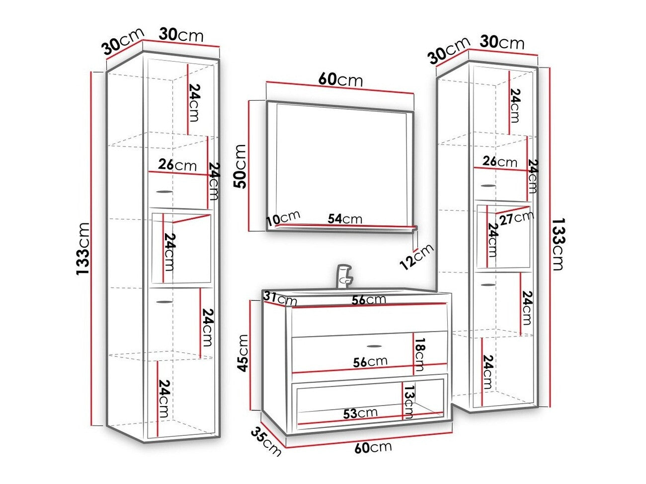 Bathroom set Providence J101