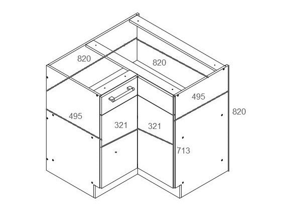 Modulært hjørneskab Mode Dark 118