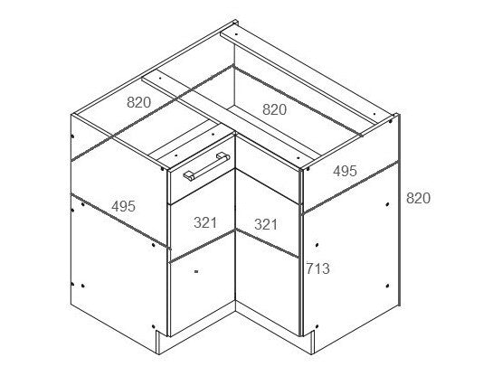 Modulært hjørneskab Mode Beech 118