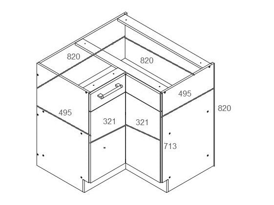 Modulært hjørneskab Mode White 118