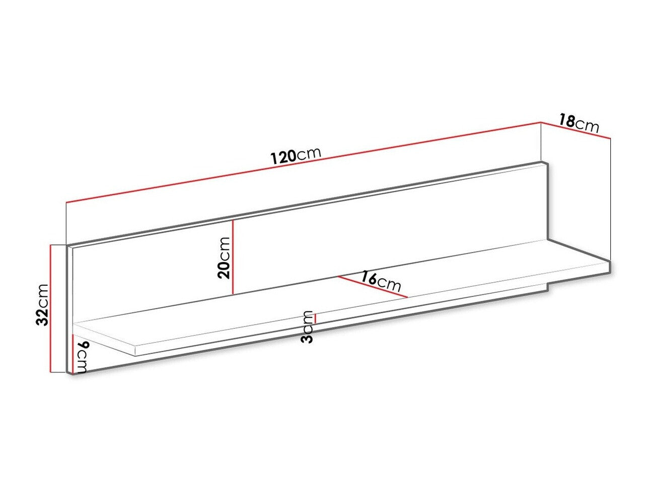 Wall shelf Stanton H108