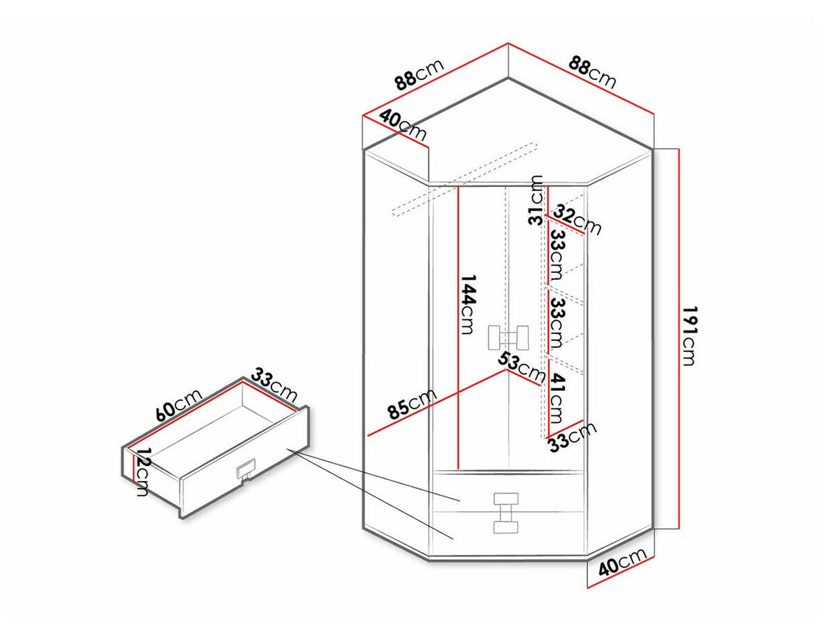 Corner wardrobe Akron N114