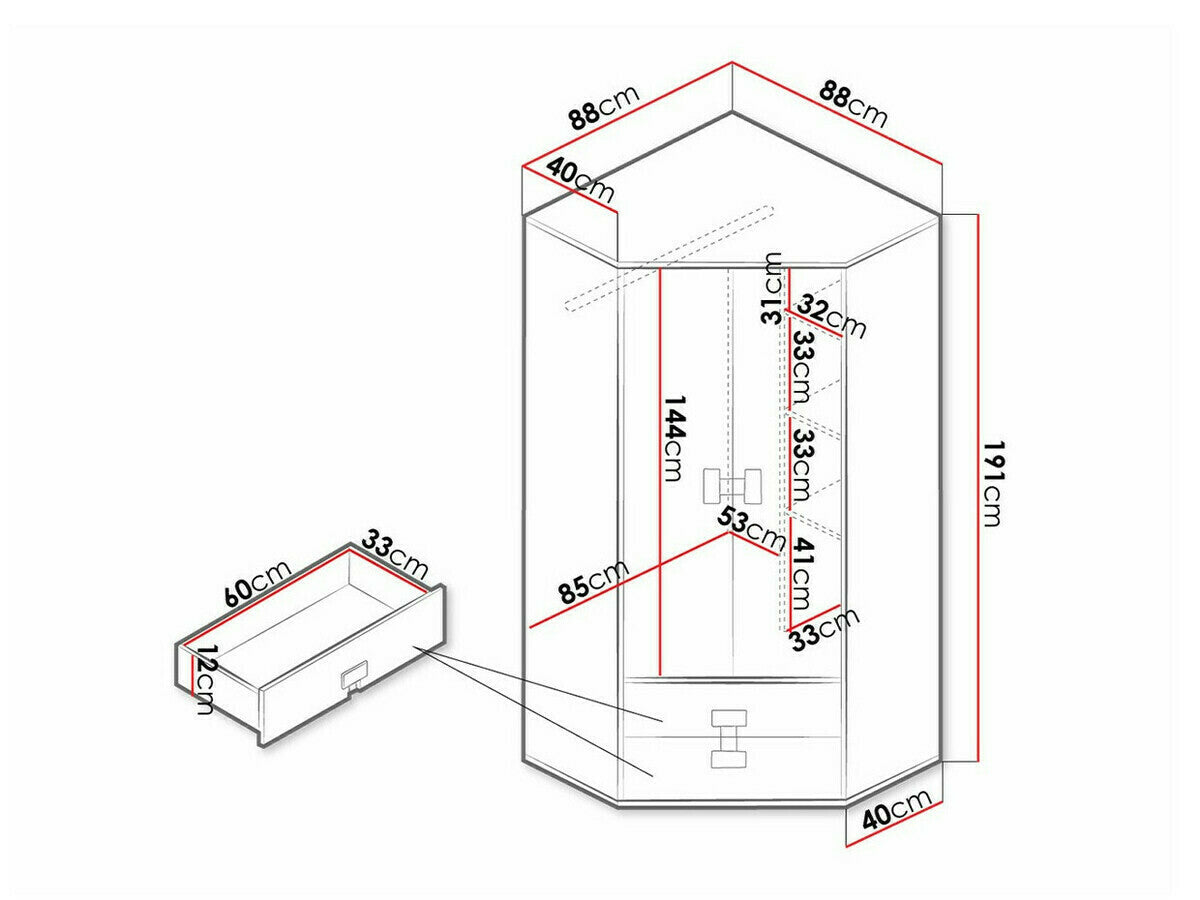 Corner wardrobe Akron N114