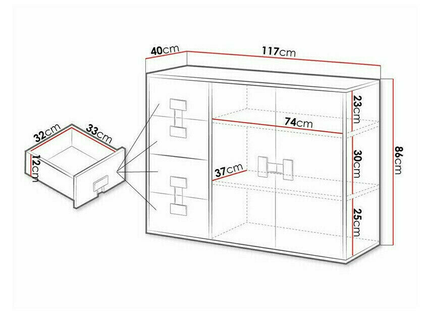 Chest of drawers Akron N102