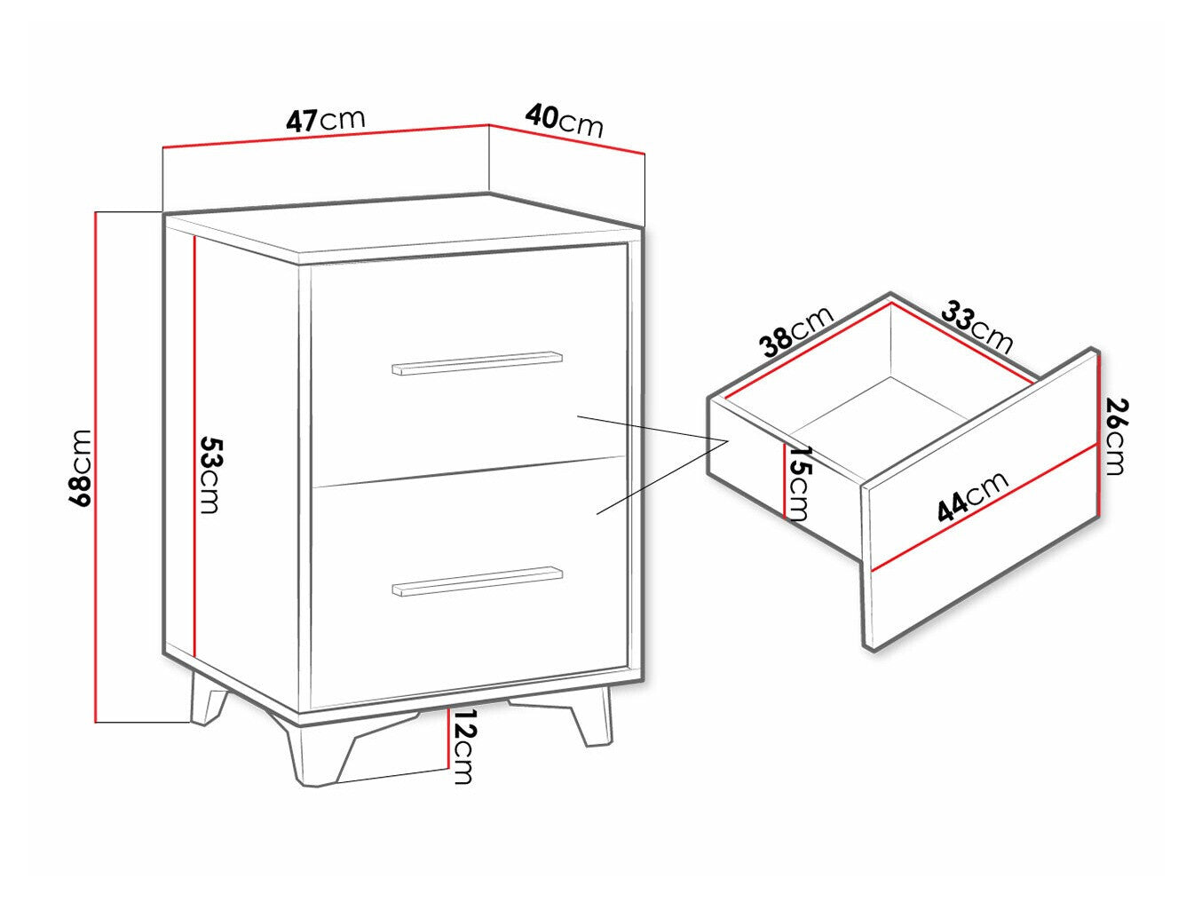 Bedside table Parma D118