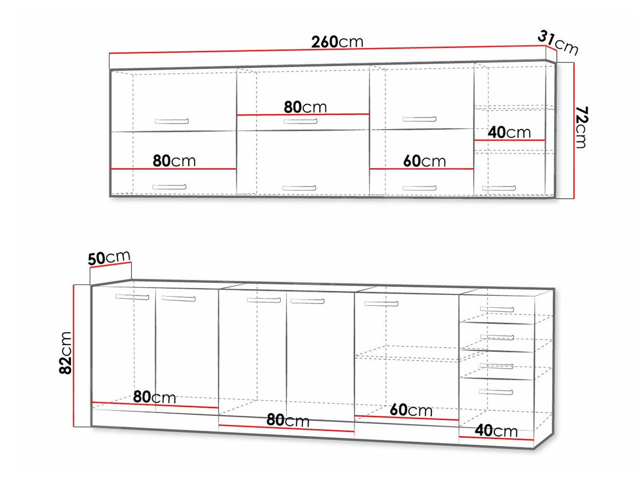 Modulopbygget køkkensæt Multi Grey 123