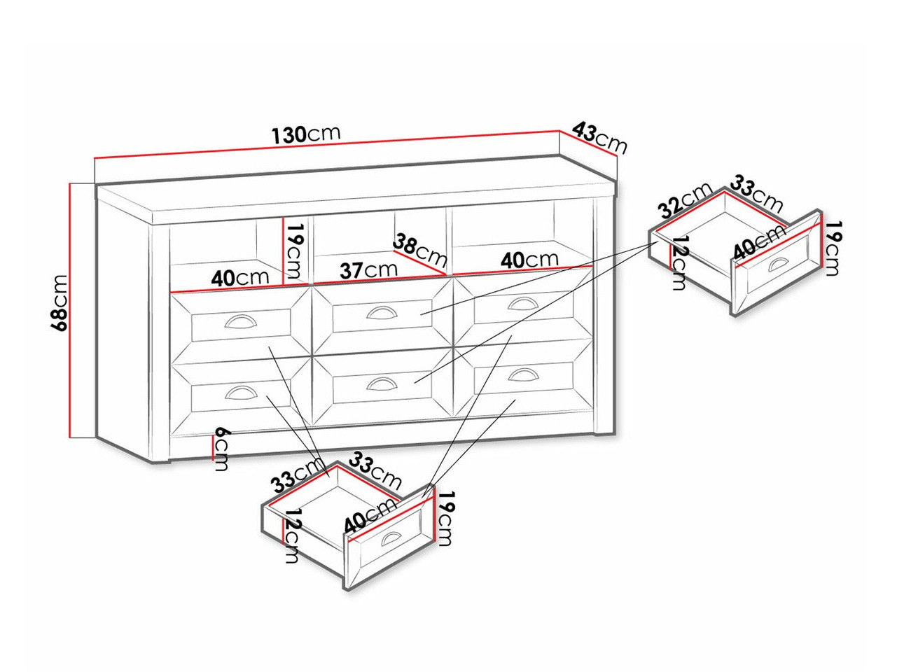 Chest of drawers Parma A150