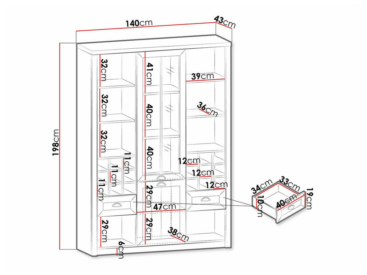 Display cabinet Parma A148