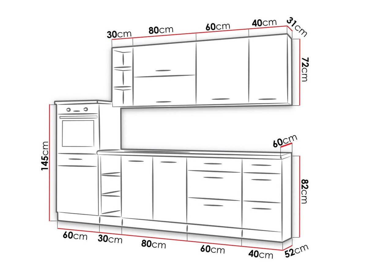 Modulopbygget køkkensæt Wood White 136