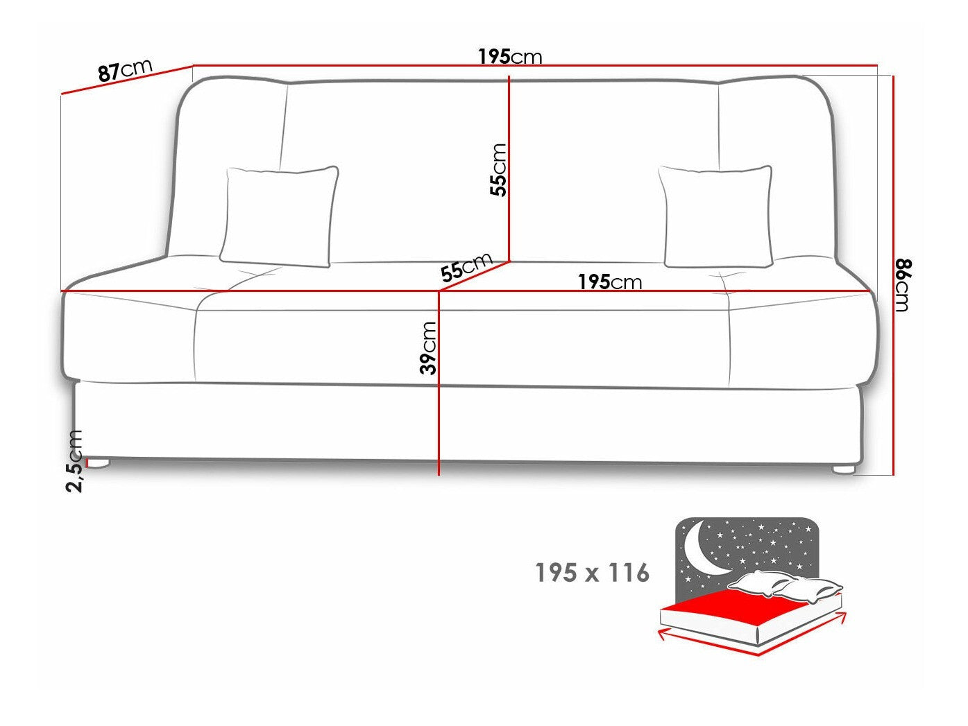 Sovesofa Comfivo 124